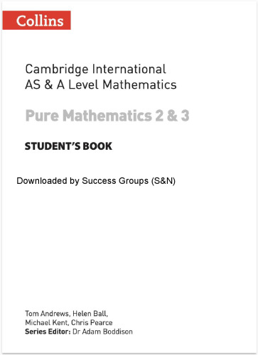 Pure Mathematics 2 and 3 Students Book