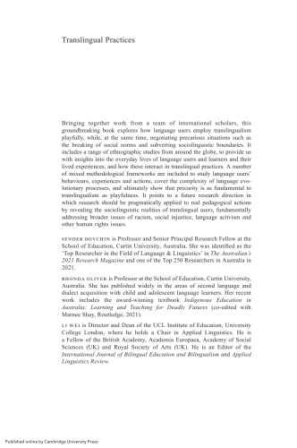 Translingual Practices: Playfulness and Precariousness