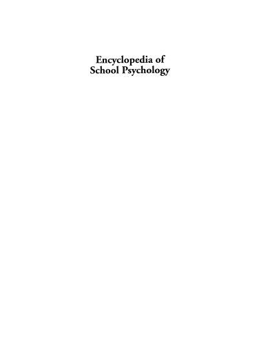 Encyclopedia of School Psychology