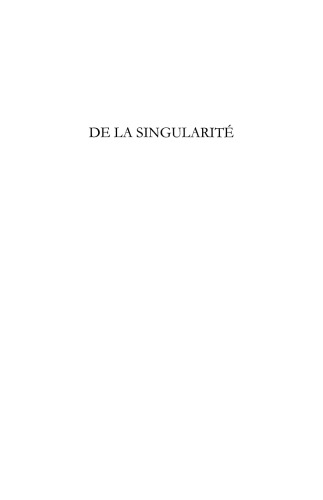De la singularité