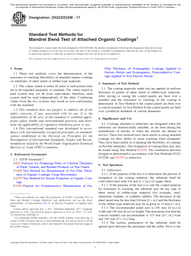 ASTM D522-17 Mandrel Bend Test of Attached Organic Coatings