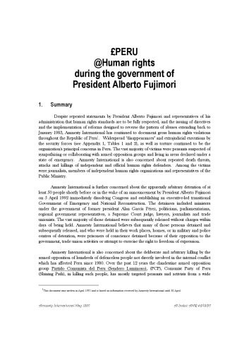 Human rights under the government of President Alberto Fujimori